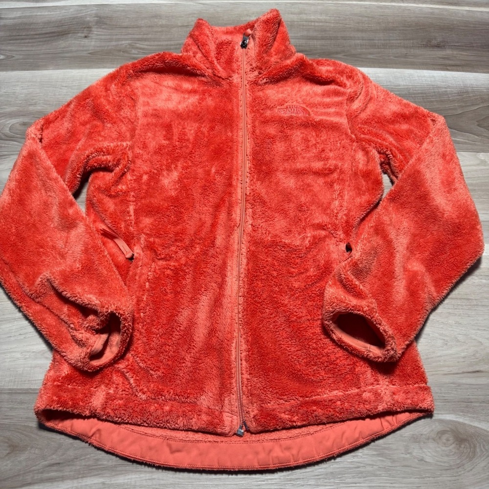 The North Face Women's High Pile Fleece Full‎ Zip Jacket Orange Small Cozy Plush
